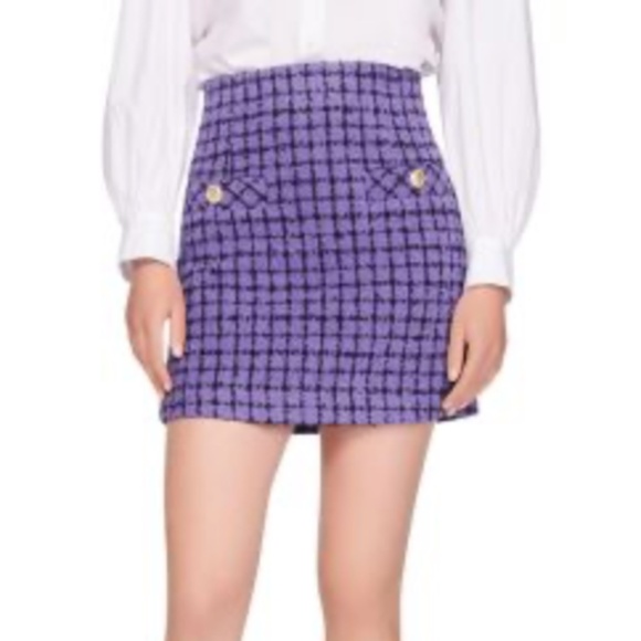 Sandro Clarinette Purple/Black Skirt Size 34 - Picture 2 of 3